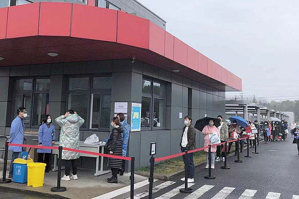 Test station at the entrance in Taicang plant